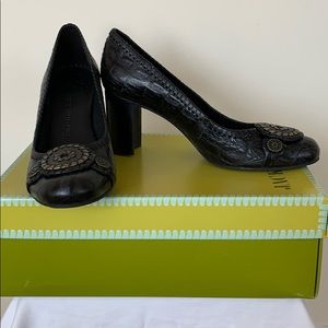 Jack Rogers Marlo Heel black crocodile leather